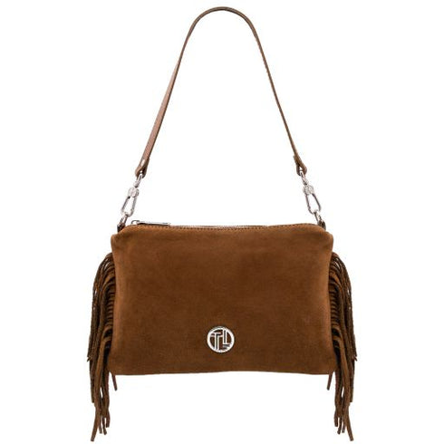 Nomade - Suede leather fringe clutch